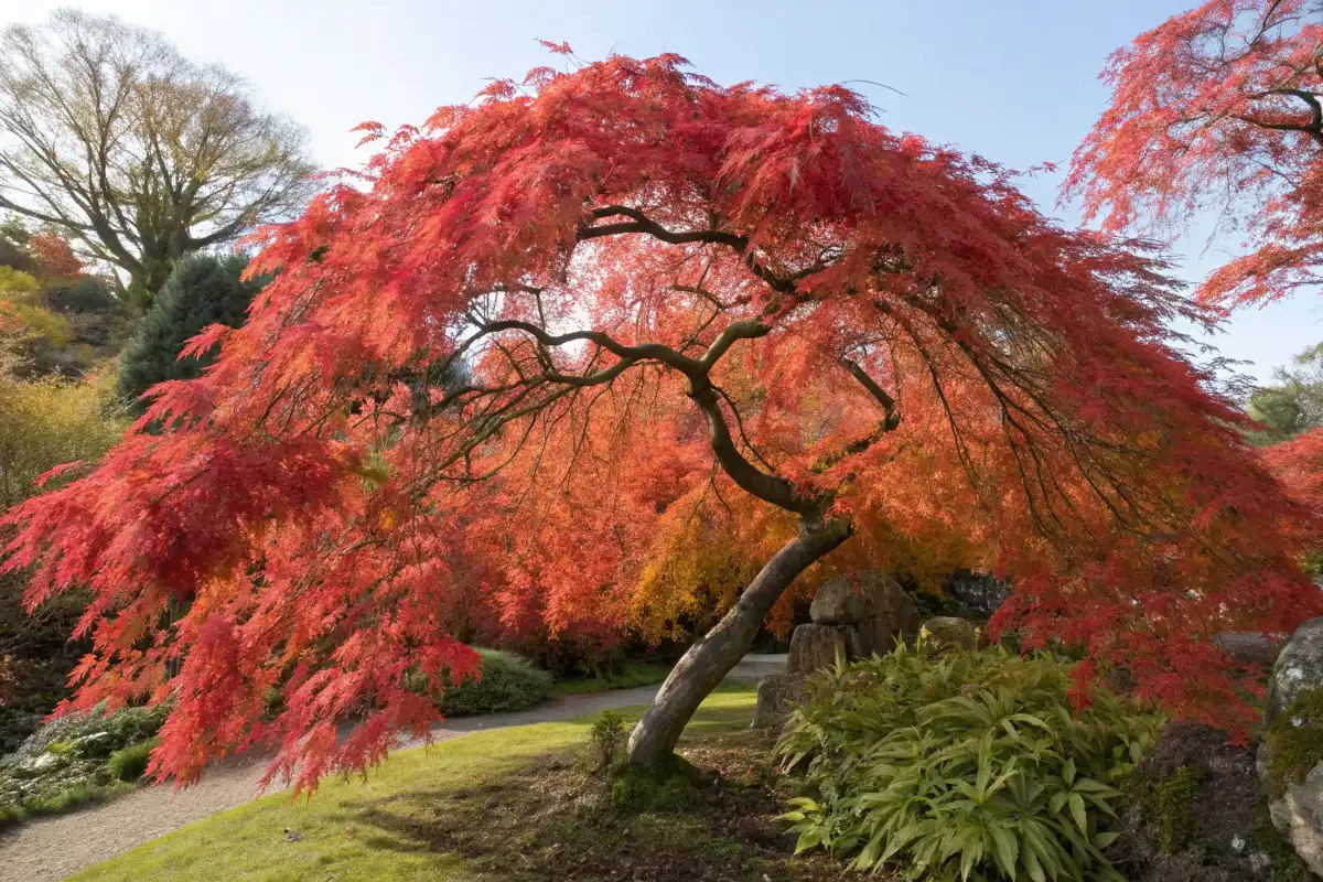 افرای ژاپنی مجنون قرمز در پاییز