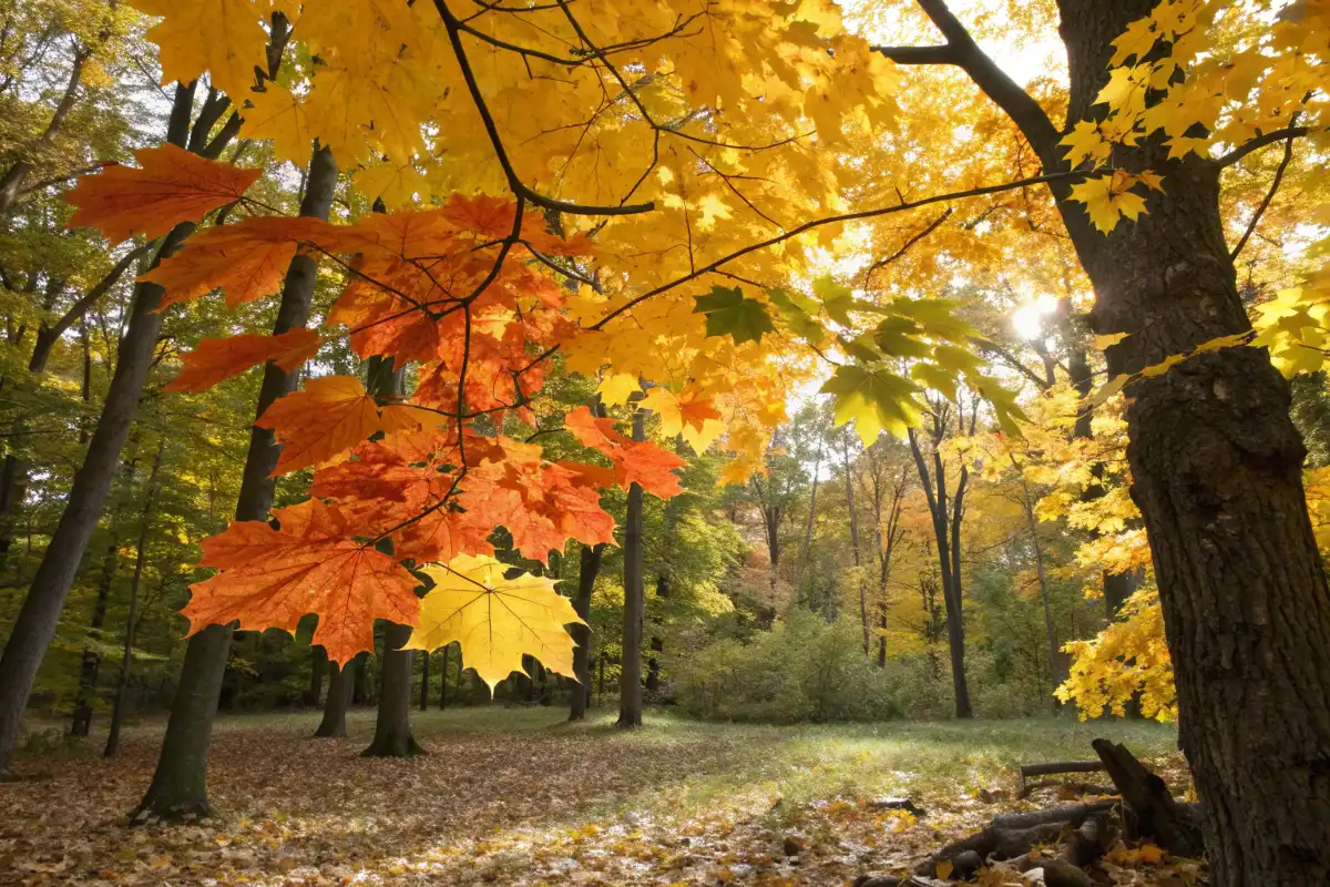 برگ‌های پاییزی افرای نروژی