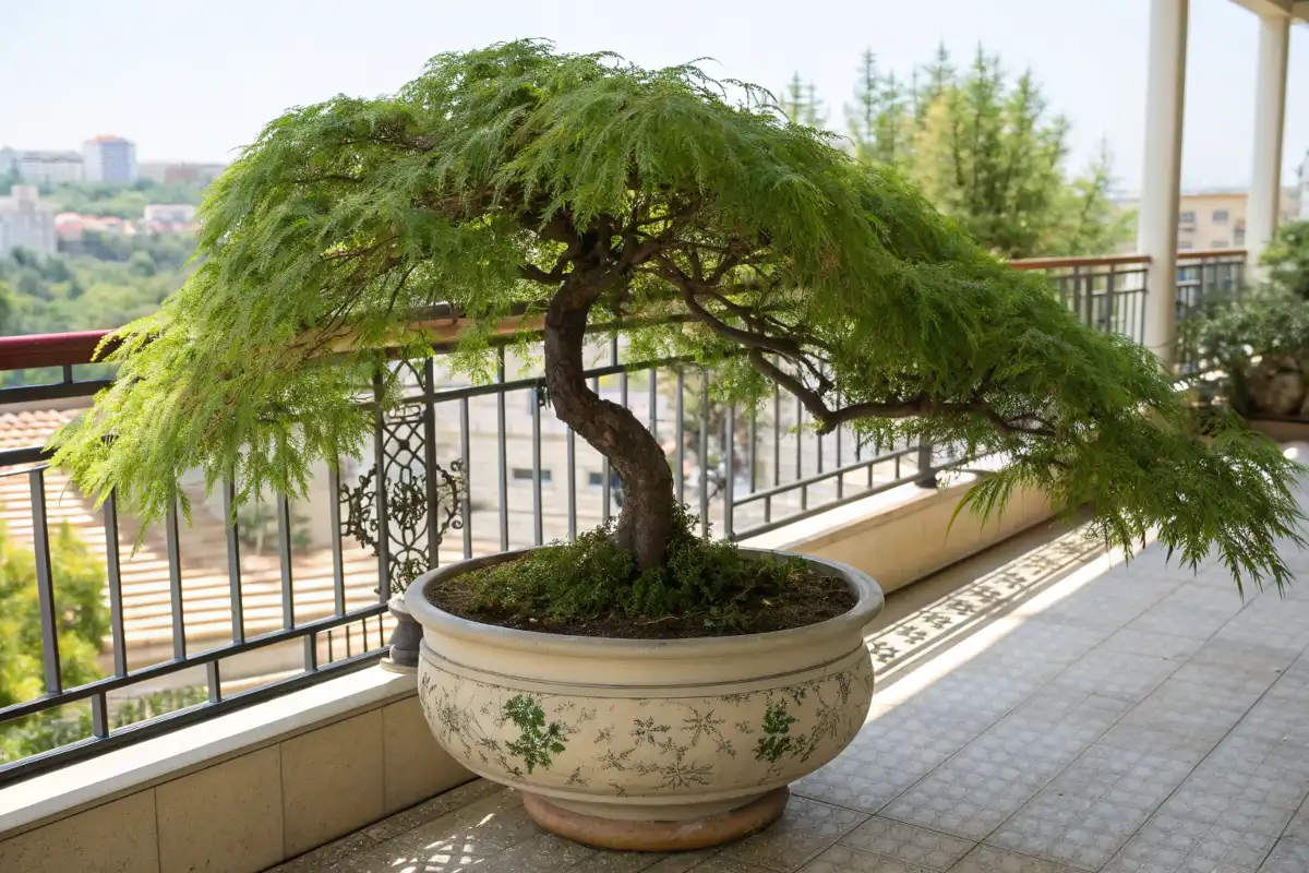 افرای ژاپنی سبز در گلدان