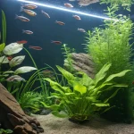 آکواریوم زیبا با گیاهان آبزی