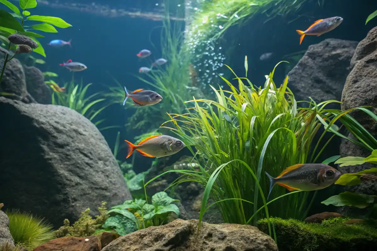 ماهی‌ها در پناهگاه گیاهان آبزی