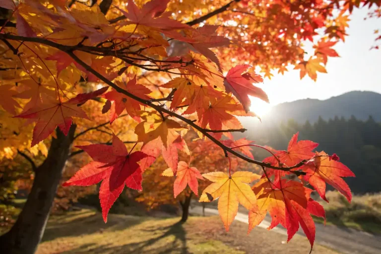 برگ‌های پاییزی افرای سه دندانه