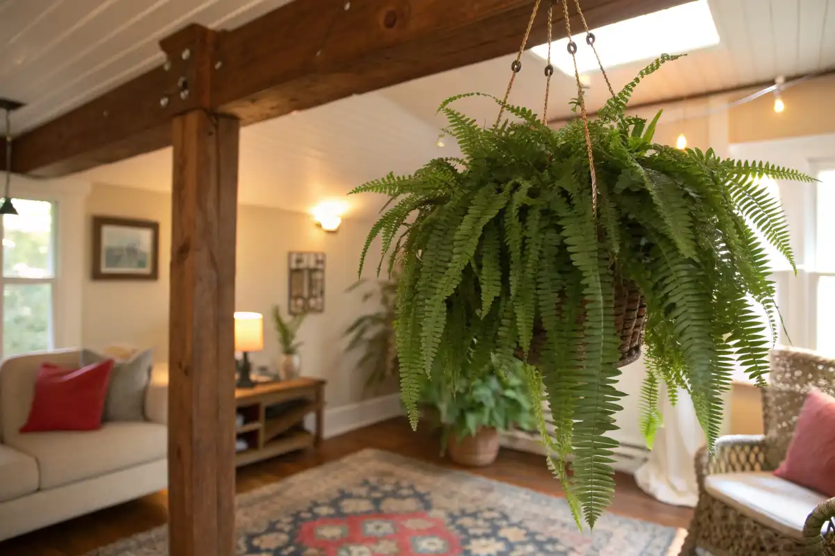 سرخس بوستون آویزان در خانه