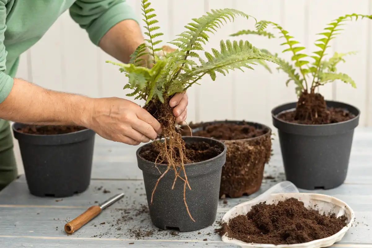 تکثیر سرخس با تقسیم بوته