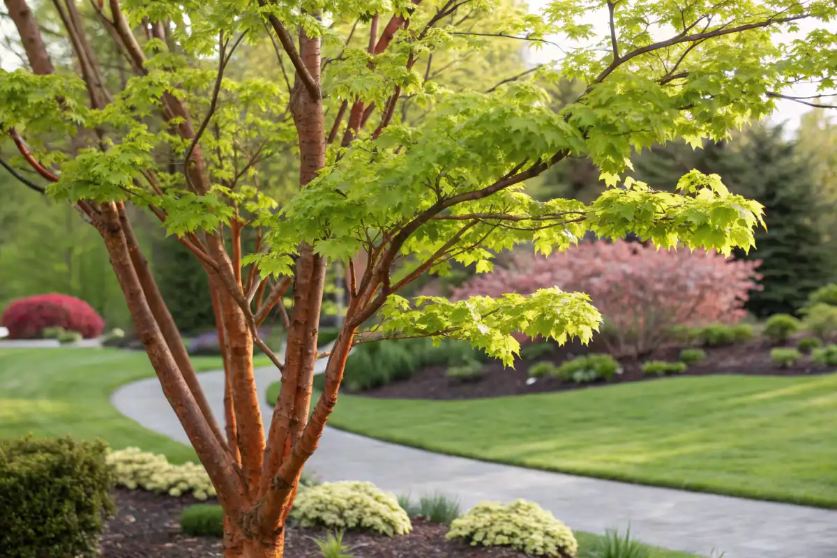 افرا پوست‌کاغذی در فصل بهار