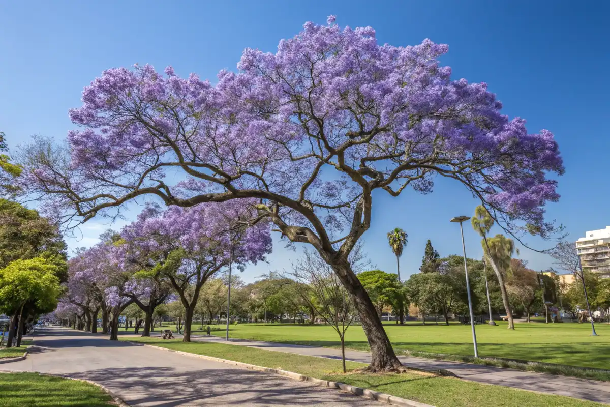 درخت جاکاراندا در اوج شکوفه