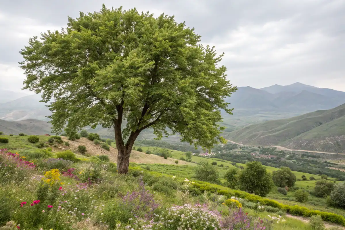 تصویری از درخت نمدار در طبیعت ایران
