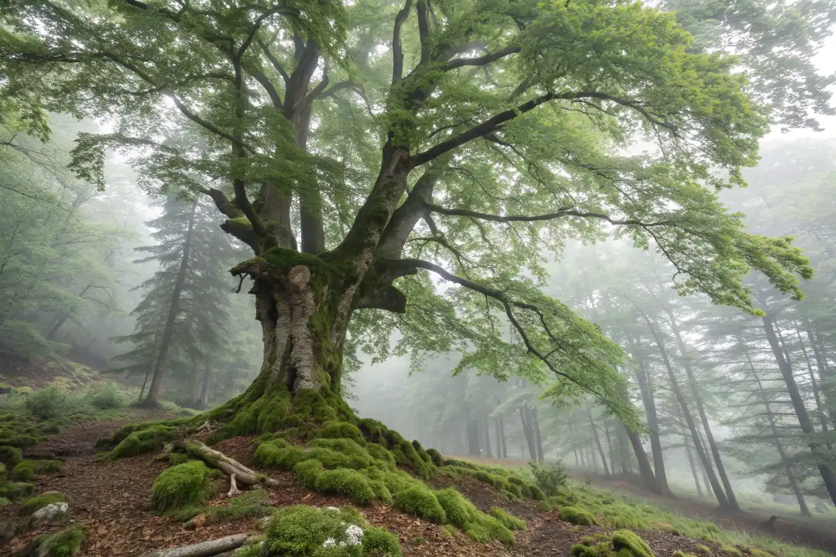 درخت نمدار در جنگل‌های هیرکانی ایران