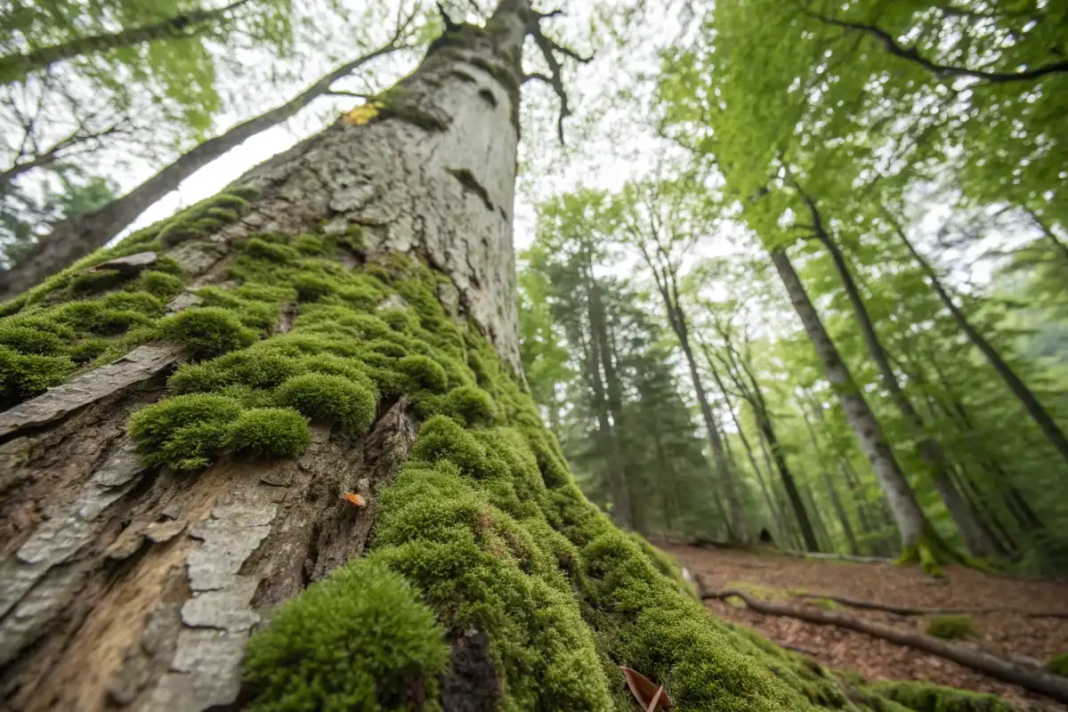 زیستگاه خزه روی تنه درخت