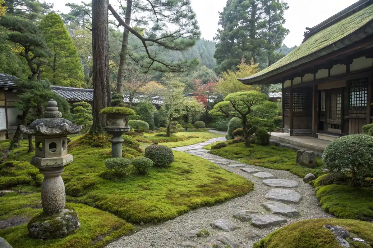 کاربرد خزه در باغ ذن