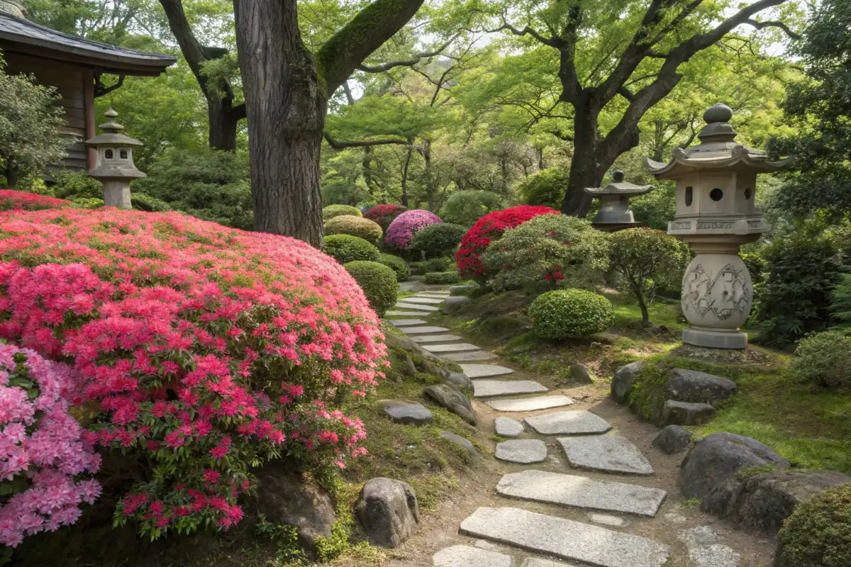 آزالیا در طراحی باغ